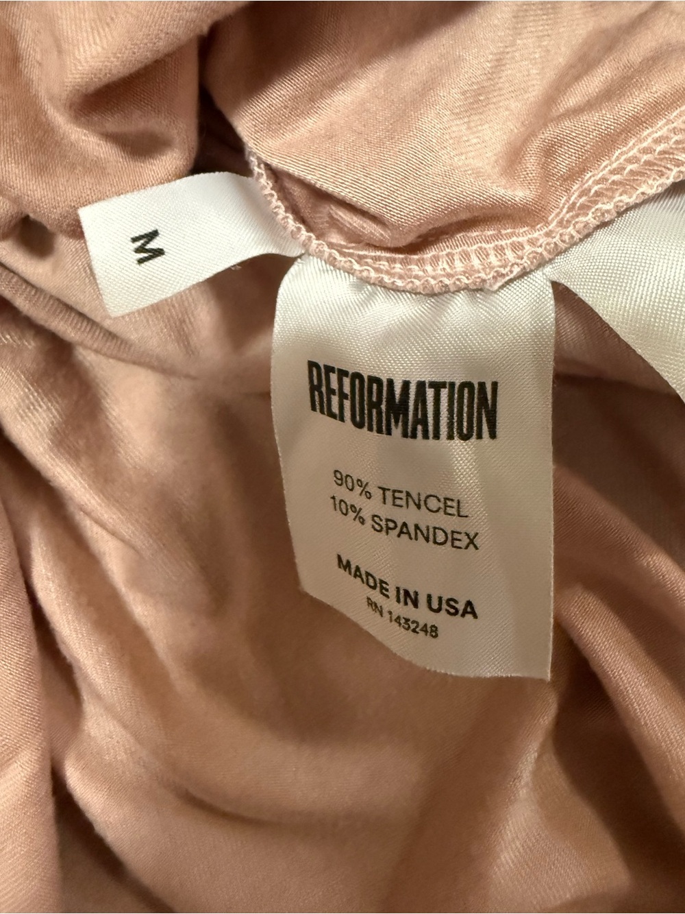 Reformation Rou Blush Pink Fit & Flare Midi Dress Size M Tencel Minimalist - Picture 5 of 8